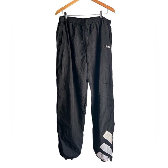 Adidas | Vintage Retro Nylon Track Pants Black White Size XL - Picture 3 of 8